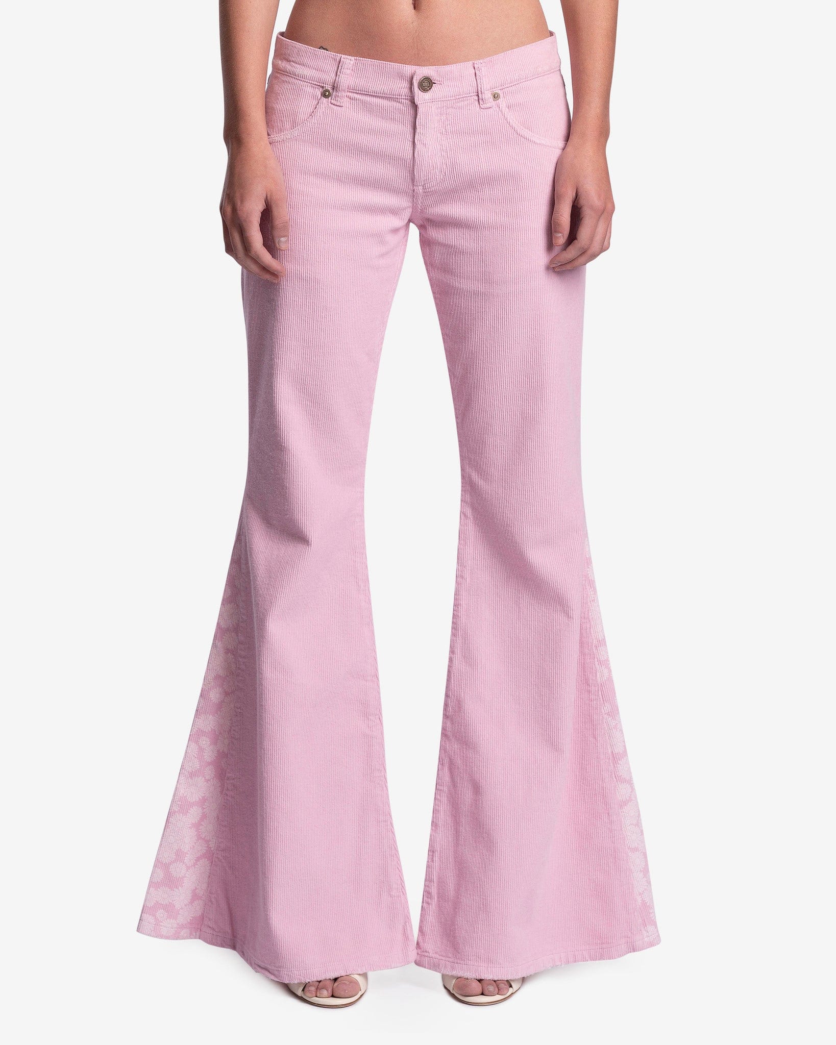Womens Erl Wide Leg Trousers In Pink
