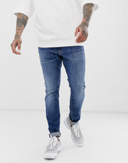 G-Star Mens Skinny Fit Jeans in Medium Aged In Blue