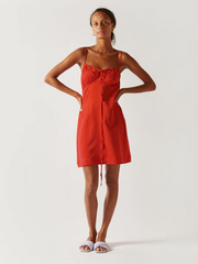 Womens Casa Raki Short Sun Dresses In Red