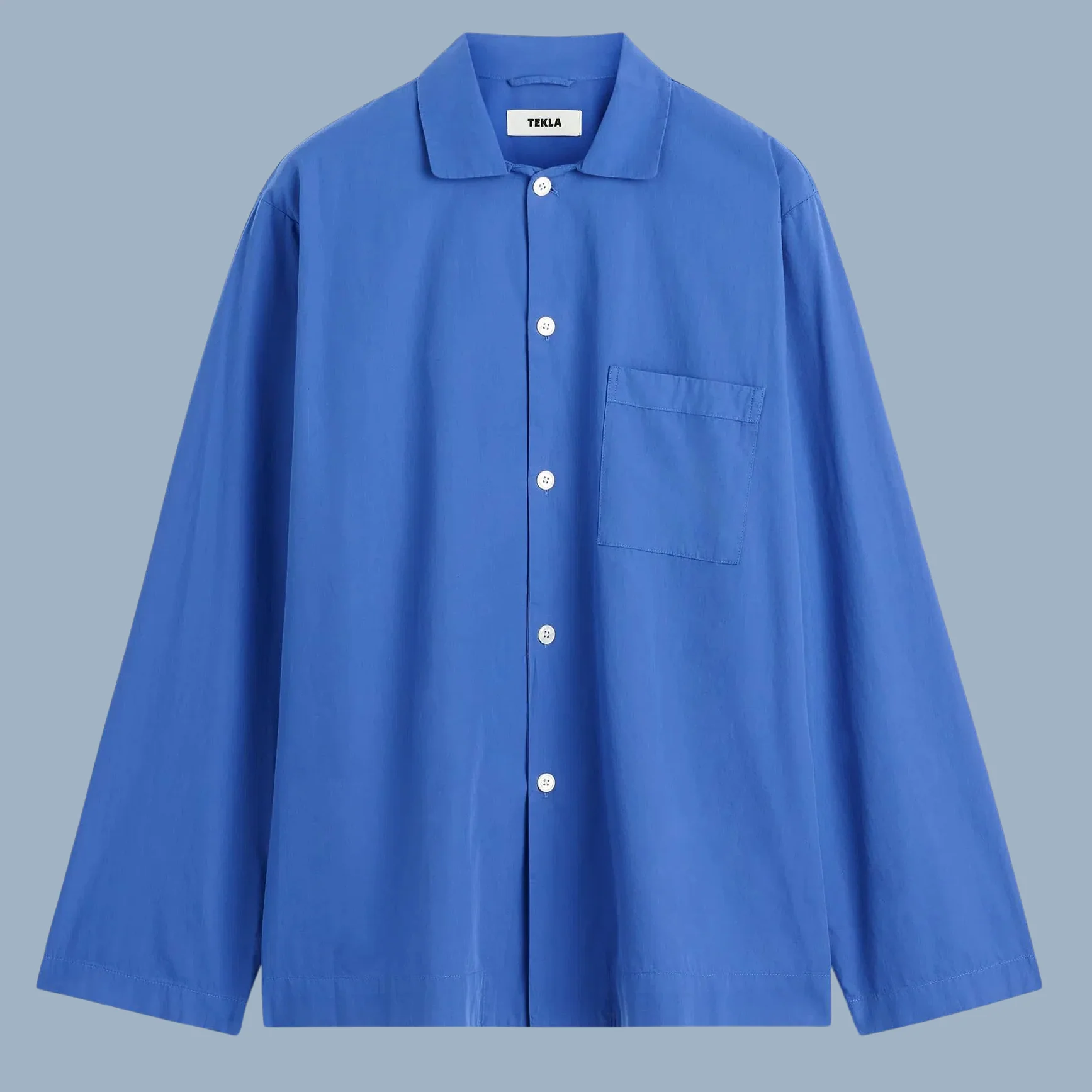 Womens Tekla Fabrics Pyjama Tops In Blue