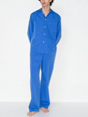 Mens Tekla Fabrics Pyjama Top In Blue