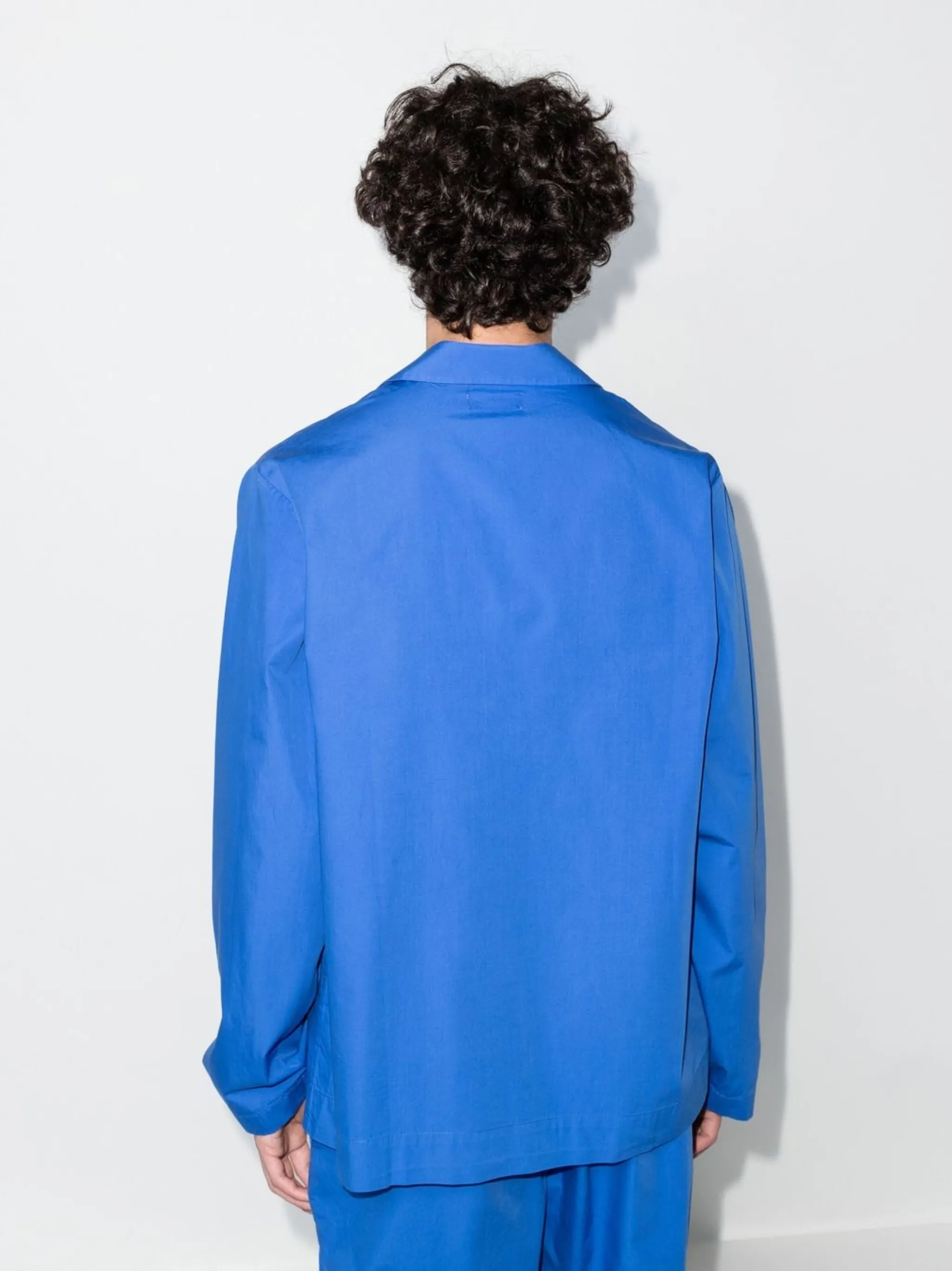 Mens Tekla Fabrics Pyjama Top In Blue
