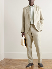 Mens Frescobol Carioca Casual Suit Jackets In Beige