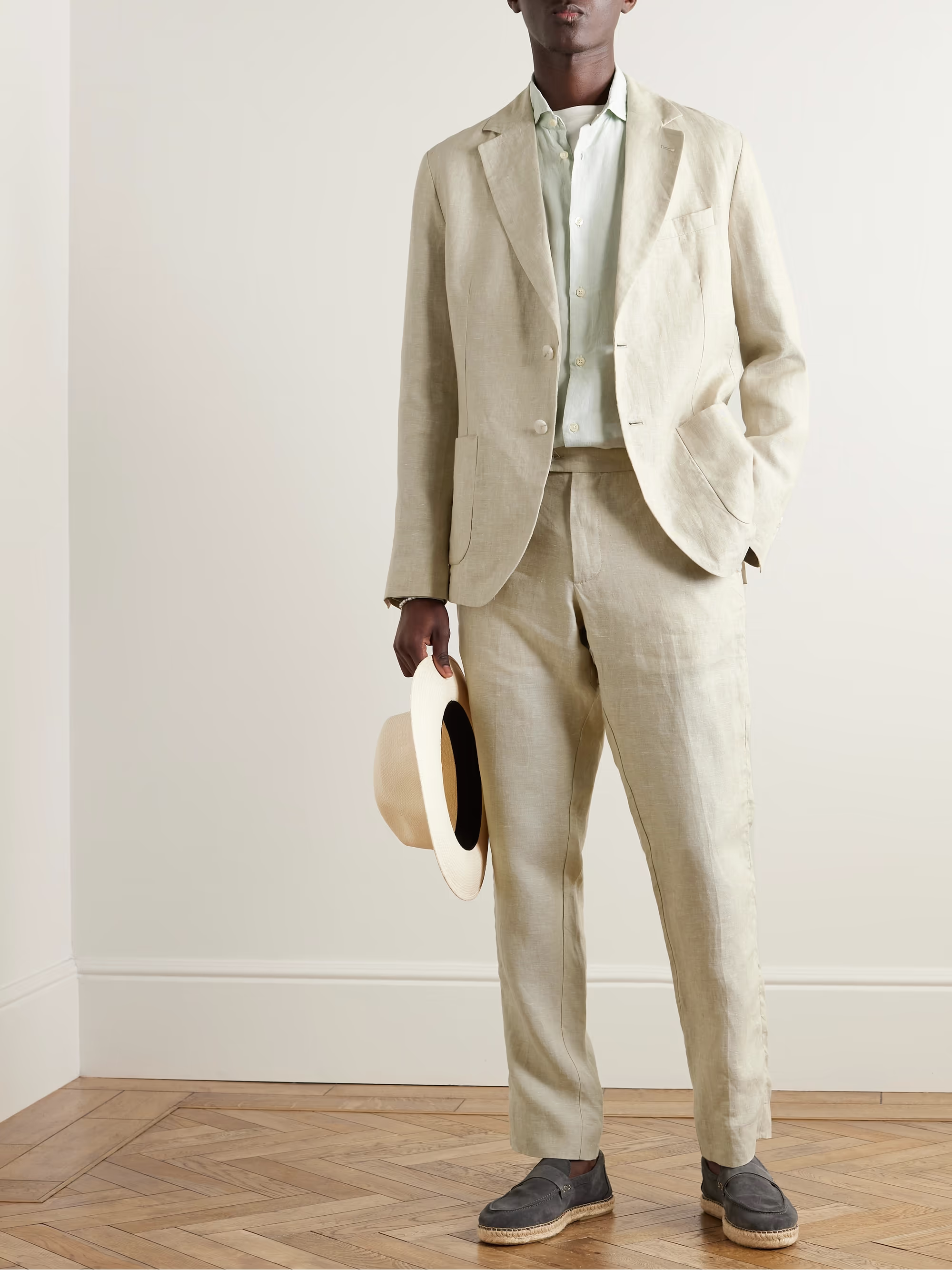 Mens Frescobol Carioca Casual Suit Jackets In Beige