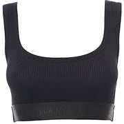 Stella Mccartney Womens S-Wave Technical Rib Q-Nova Cropped Top in Black