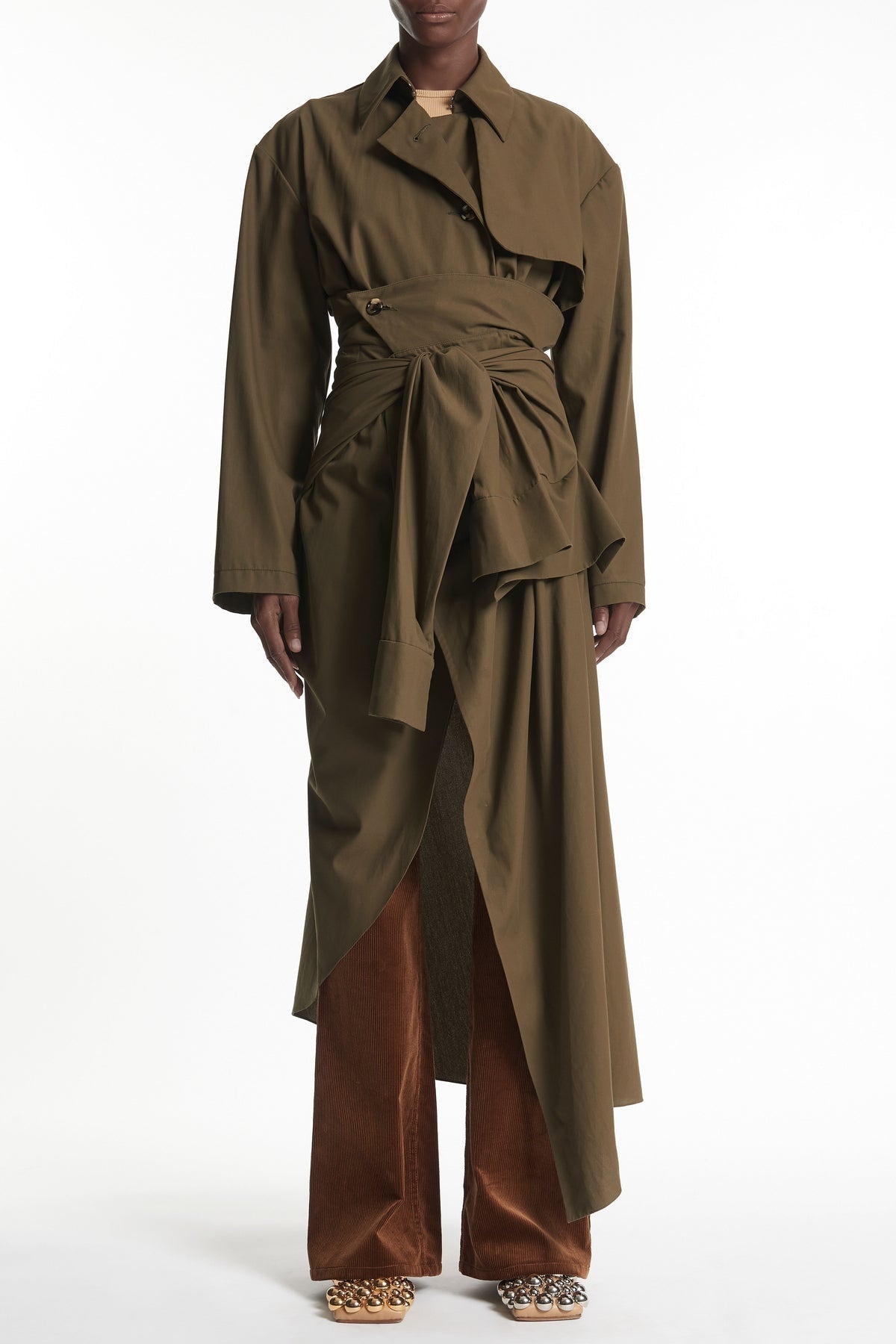 Womens A.W.A.K.E. Trench Coats In Dark Green