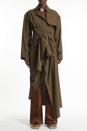 Womens A.W.A.K.E. Trench Coats In Dark Green