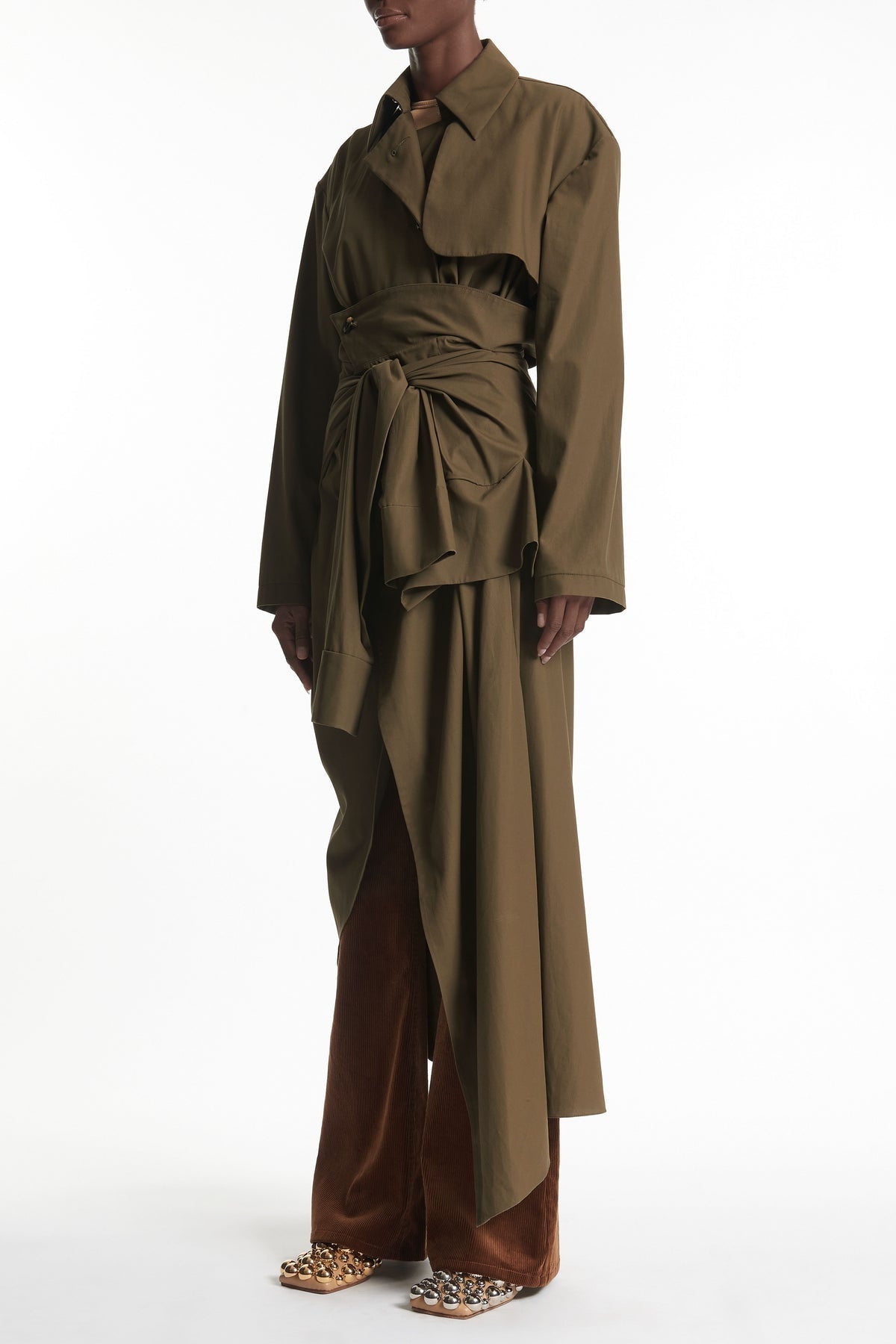 Womens A.W.A.K.E. Trench Coats In Dark Green