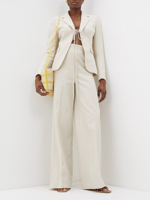 Womens Altuzarra Wide Leg Trousers In Beige