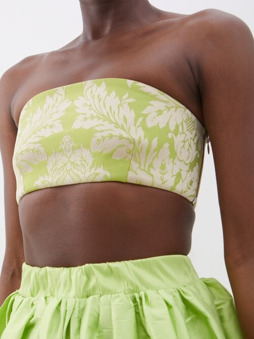 Womens The Meaning Well Crop Tops In Damask Green