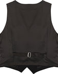 Bella Freud Womens C/O Chrissie Pure Wool Cavalry Twill Waistcoat in Black