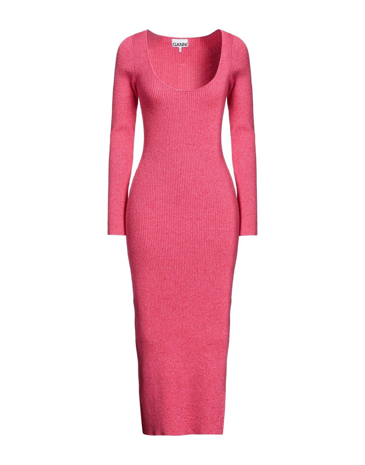 Ganni Women's Deep Neck Knitted Midi Dress