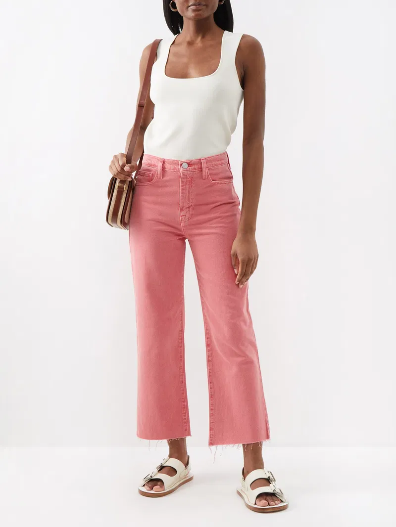 Womens Frame Denim Straight Jeans In Pink