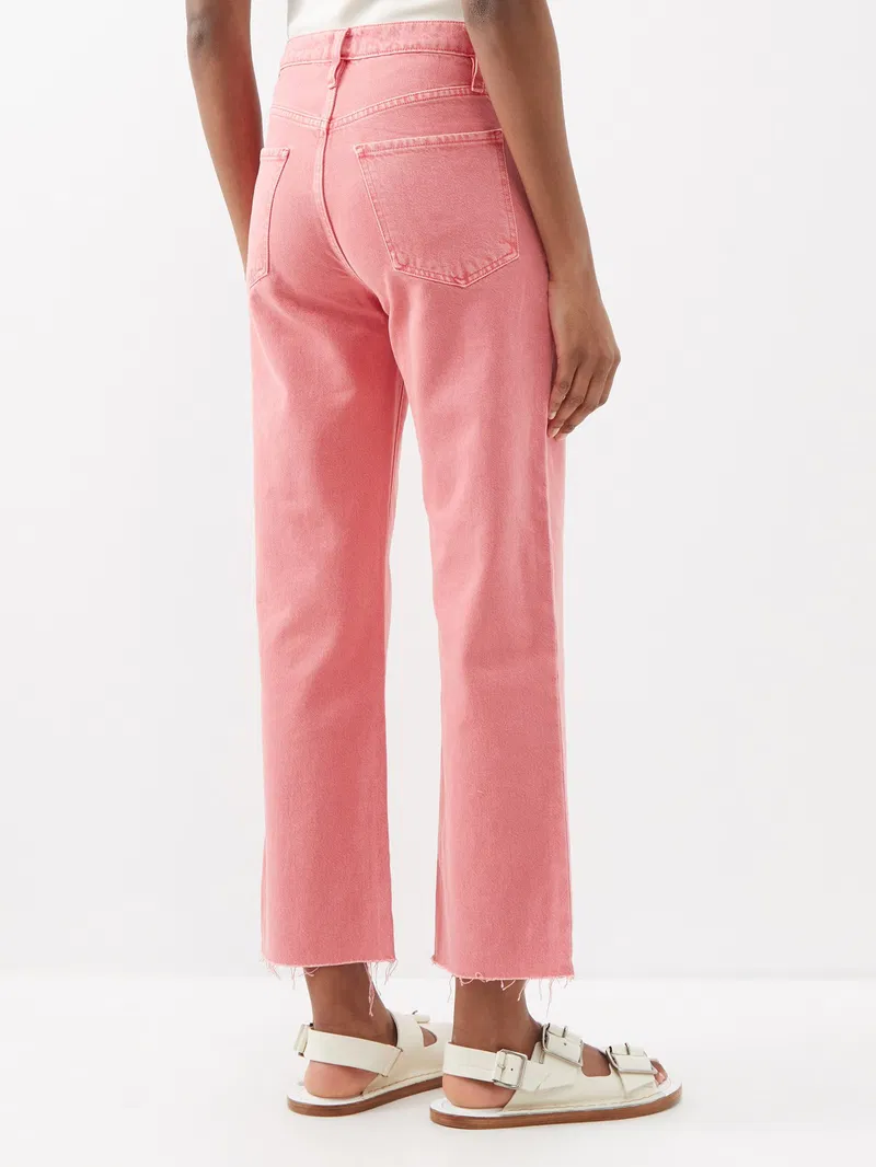 Womens Frame Denim Straight Jeans In Pink