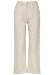 Womens Frame Denim Straight Jeans In Off White