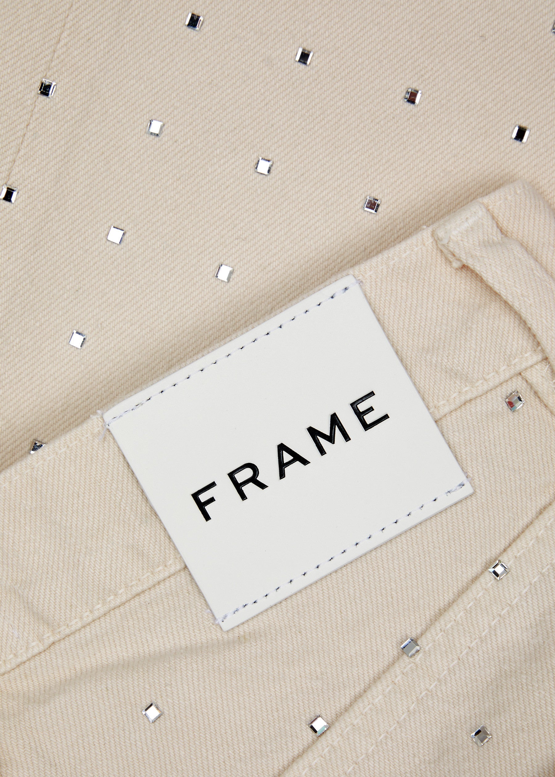 Womens Frame Denim Straight Jeans In Off White