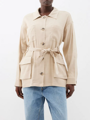 Womens Frame Denim Casual Jackets In Sand