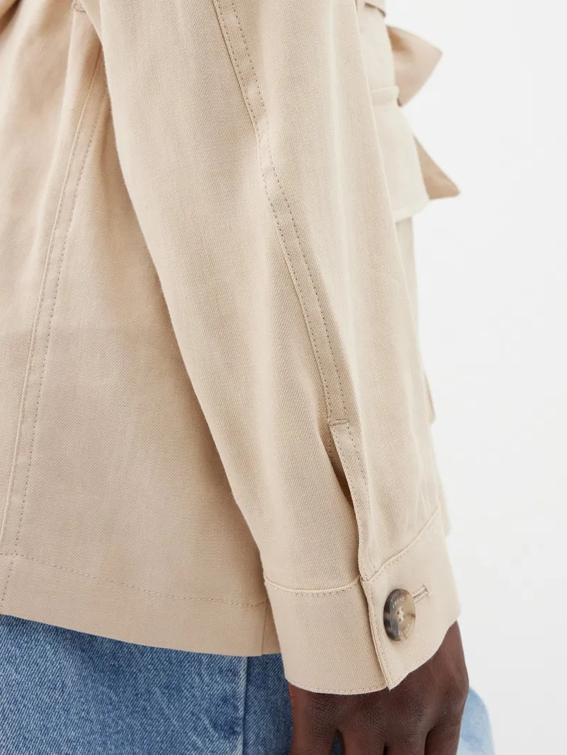 Womens Frame Denim Casual Jackets In Sand