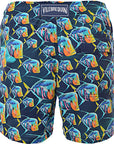 Vilbrequin Mens Moorea Piranhas Print Elasticated Drawstring Swimshorts