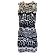Missoni Womens Sleeveless Knit Mini Dress in Black & White