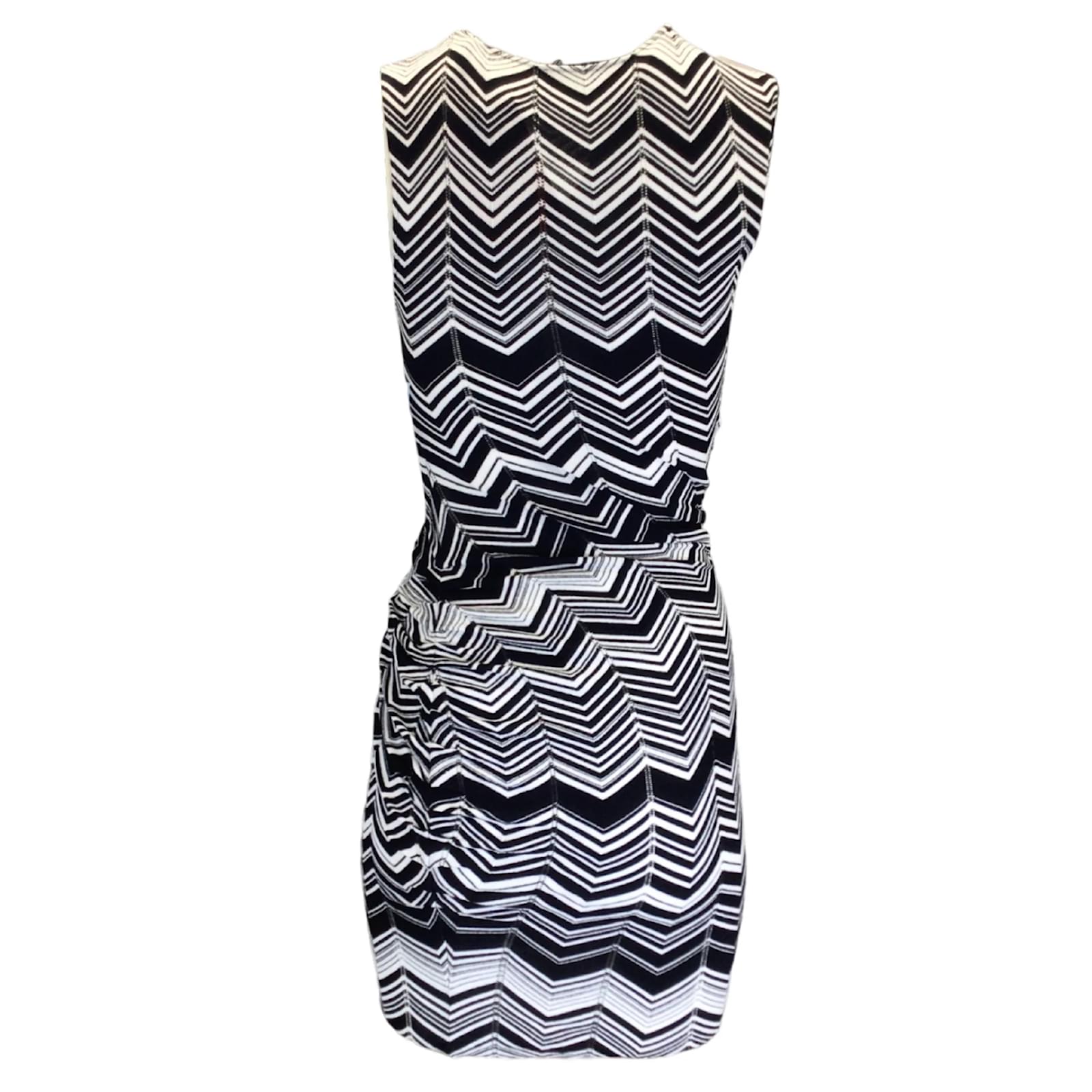 Missoni Womens Sleeveless Knit Mini Dress in Black & White