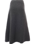 Jil Sander Womens Wool Cashmere Blend Bi Colour Double Face Asymmetrical Midi Knitted Skirt in Grey