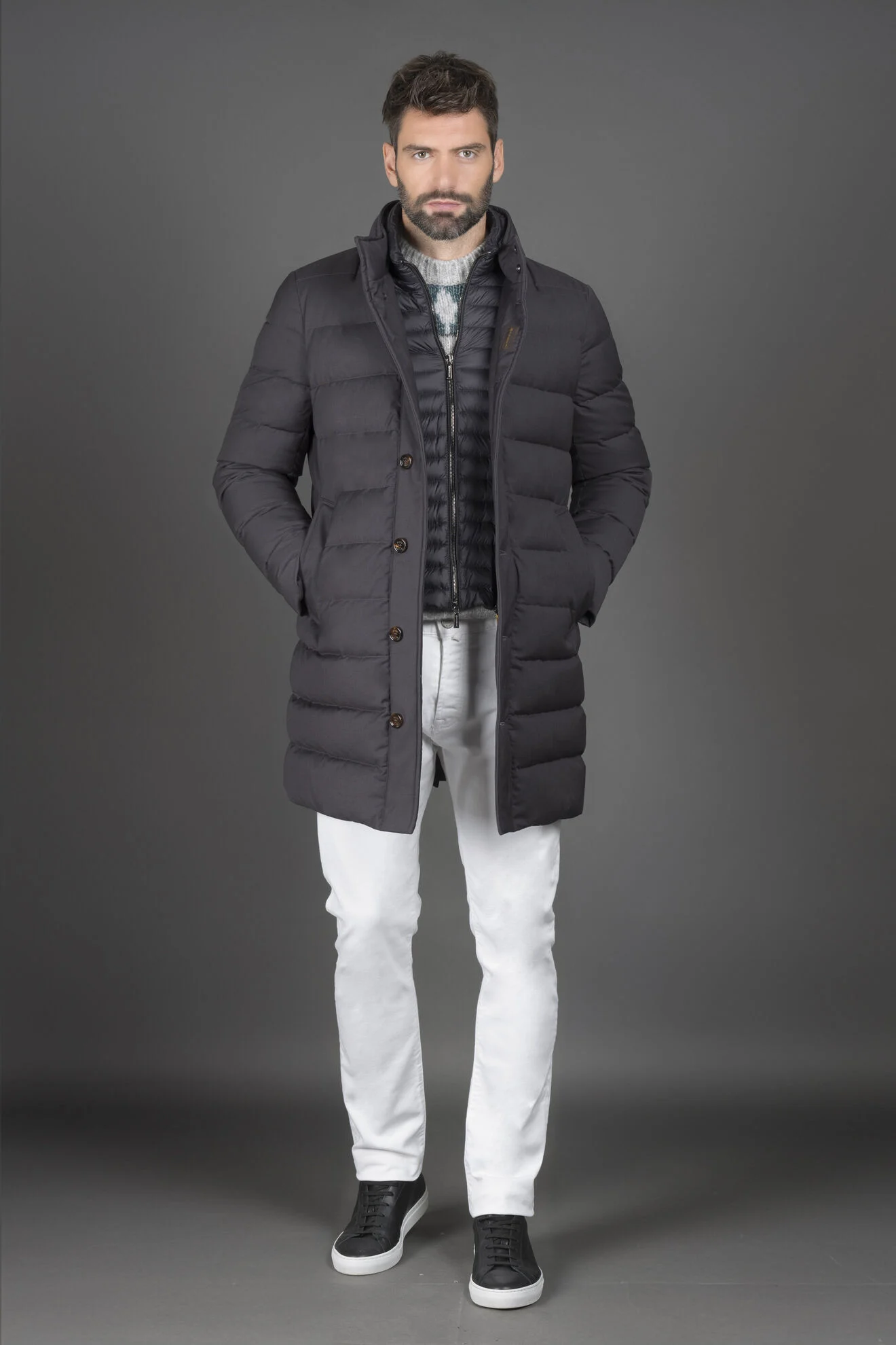 Mens Moorer Down Coats In Grey