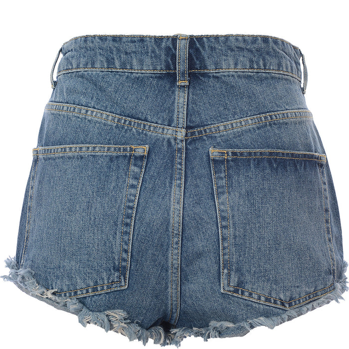 RAEY Womens Organic Blend Tahiti Shorts  in Blue