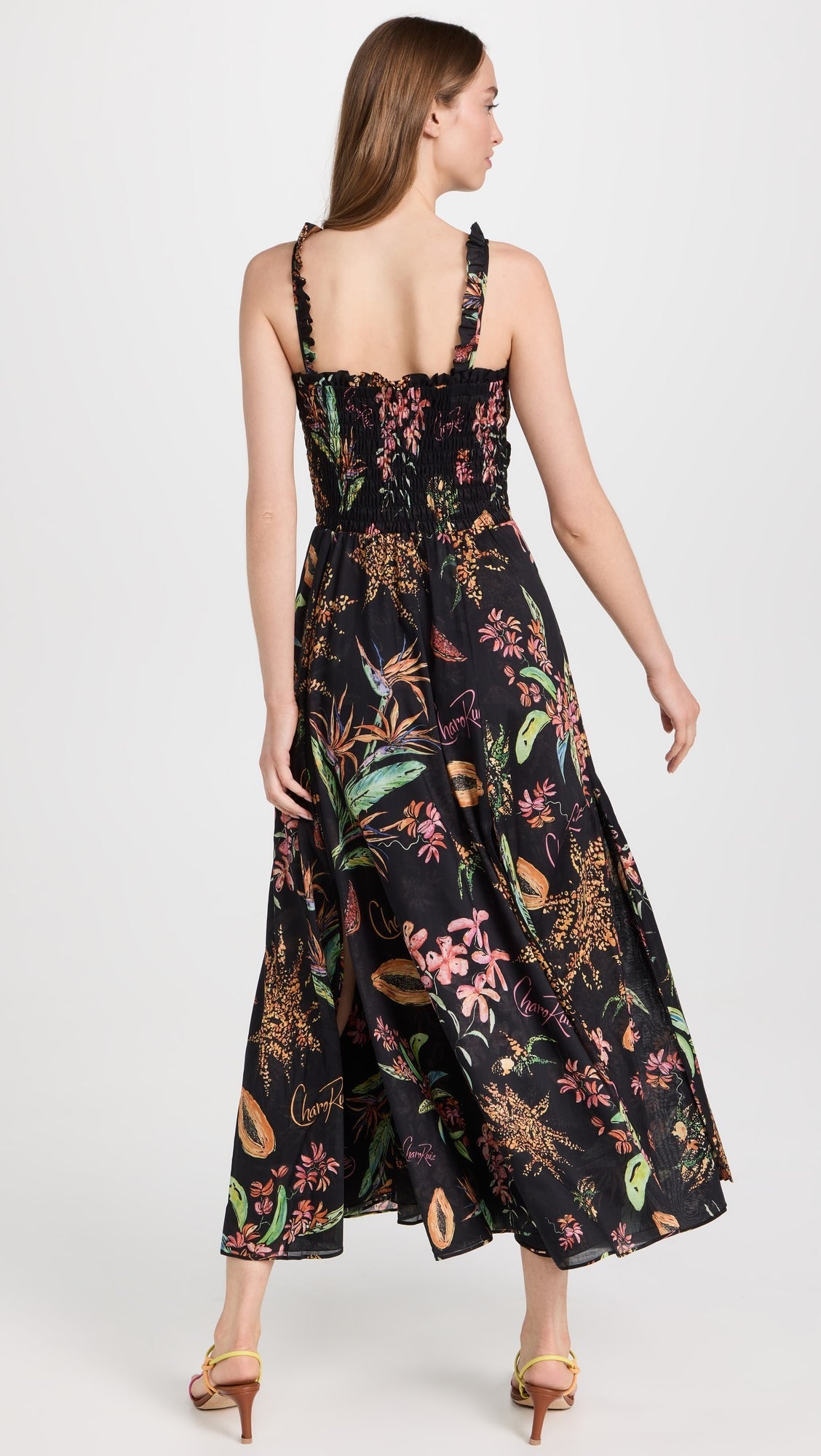 Womens Charo Ruiz Long Sun Dresses In Black Print