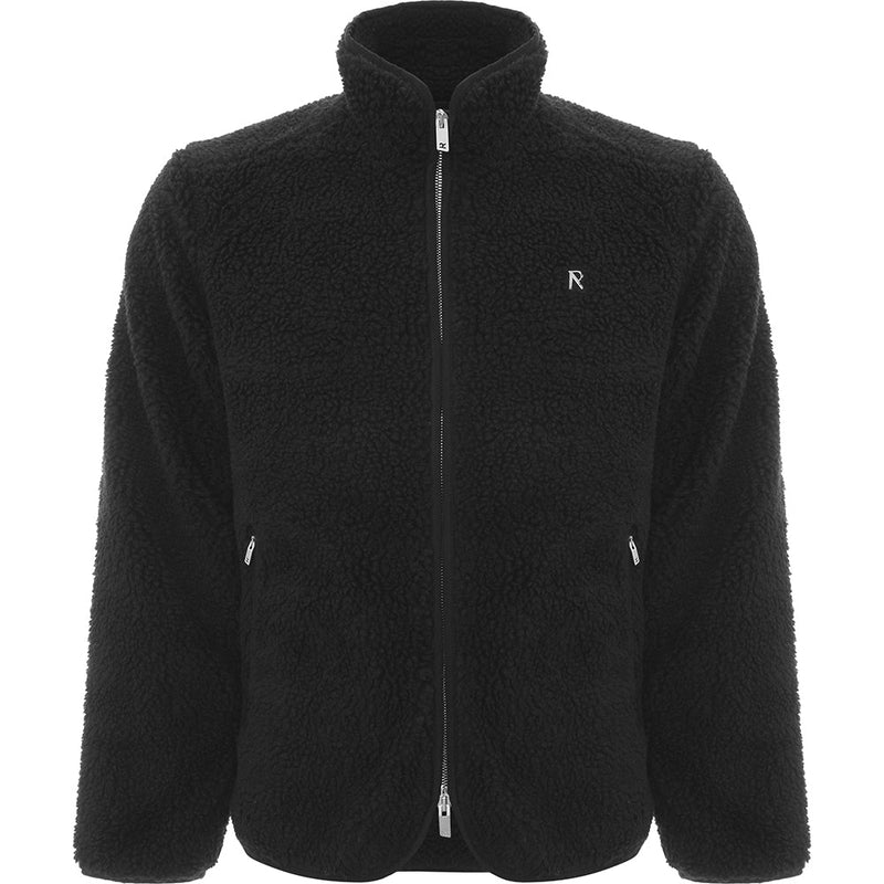 Represent Mens Black Zip Through Pile Fleece Jacket