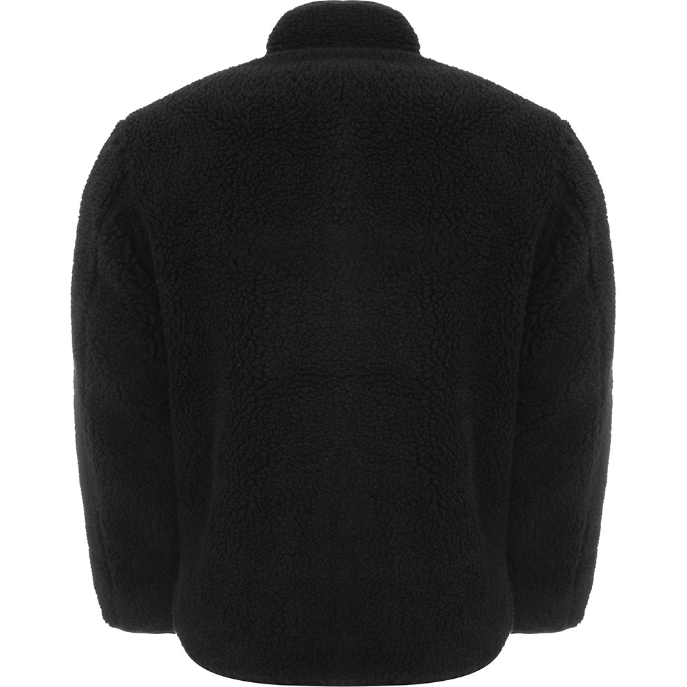 Represent Mens Black Zip Through Pile Fleece Jacket