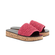 Womens Ancient Grk Sandals Slides In Fuchia/Tan