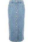 Isabel Marant Etoile Womens Vandy Denim Bttn Thru Midi Skirt - Gb