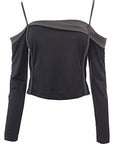 Diesel Womens Dropped Off Shoulder Ls Top In Grey