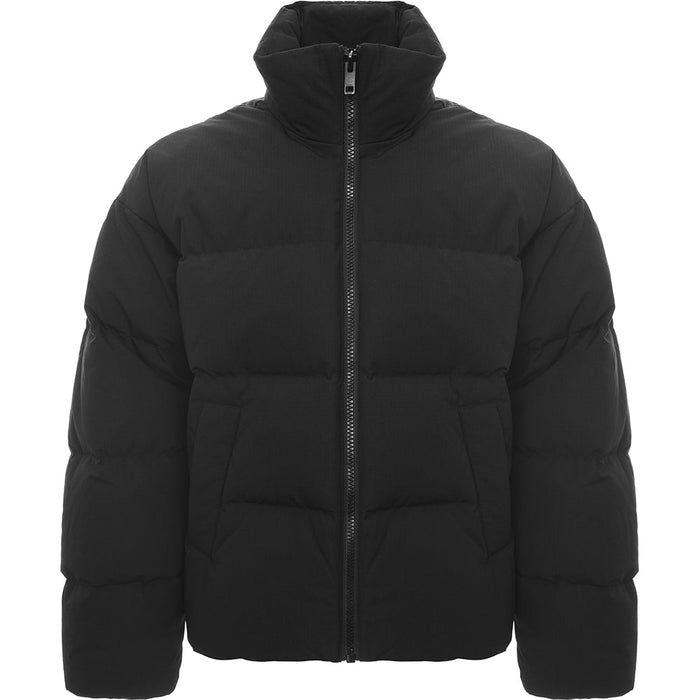 Diesel Women's Black Oversizer Puffer Jacket with Logo Back