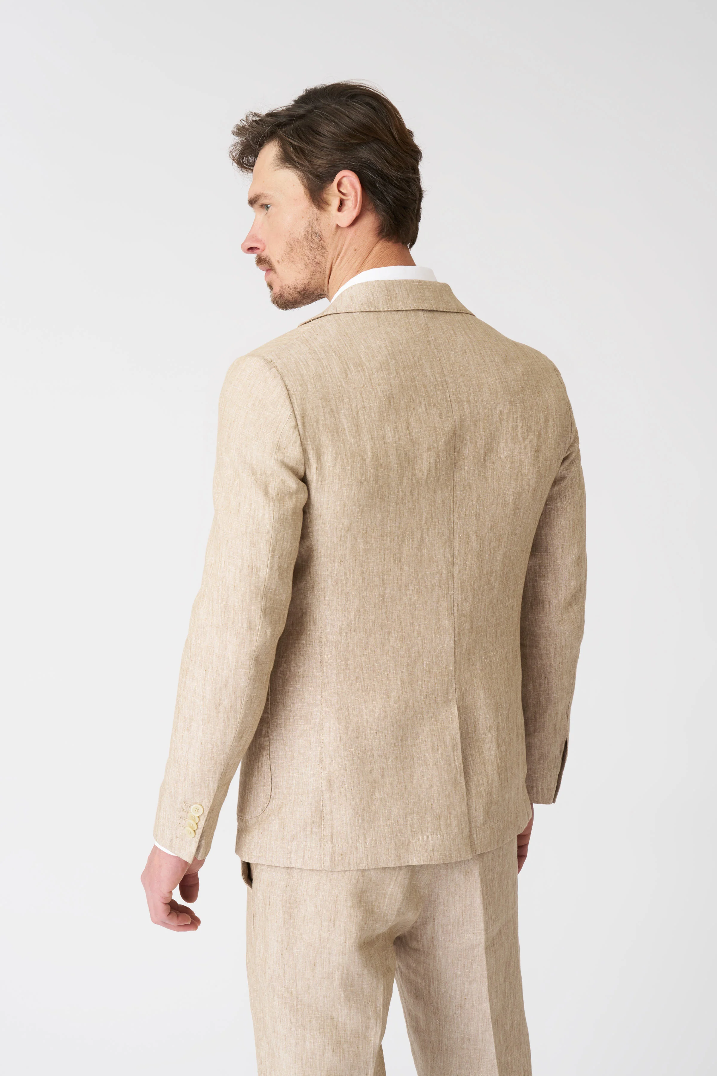 Mens 120 Lino Suit Jackets In Taupe