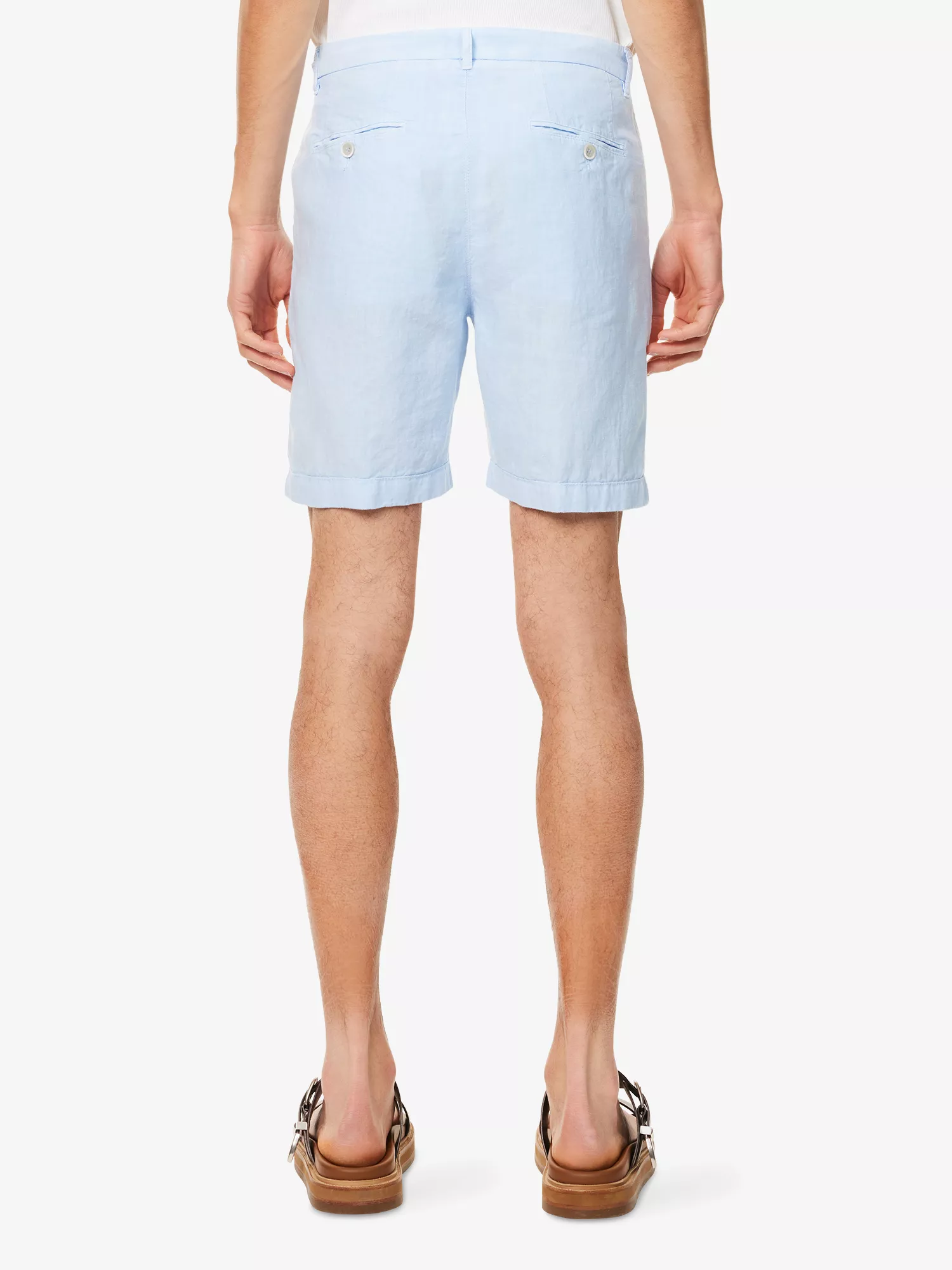 Mens 120 Lino Casual Shorts In Light Blue