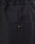 Lanvin Mens Wool Mohair Elasticated Belt Suit Trousers in Black