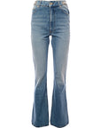 Paco Rabanne Womens Denim Cao Flare Wide Leg Jeans In Blue