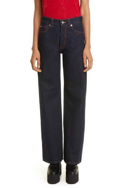 Womens Molly Goddard Straight Jeans In Dark Denim
