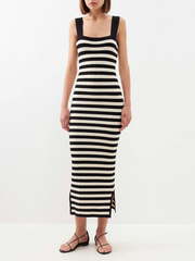 Womens Posse Midi Sun Dresses In Black/Bone