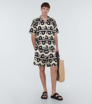 Mens Commas Long Sleeve Casual In Jungle Wave Black