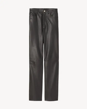 Mens Nili Lotan Leather Trousers In Black