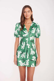 Womens Staud Short Day Dresses In Green White