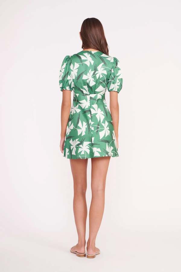 Womens Staud Short Day Dresses In Green White
