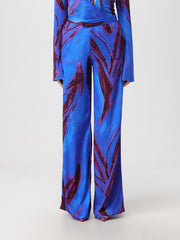 Womens Louisa Ballou Wide Leg Trousers In Blue Print