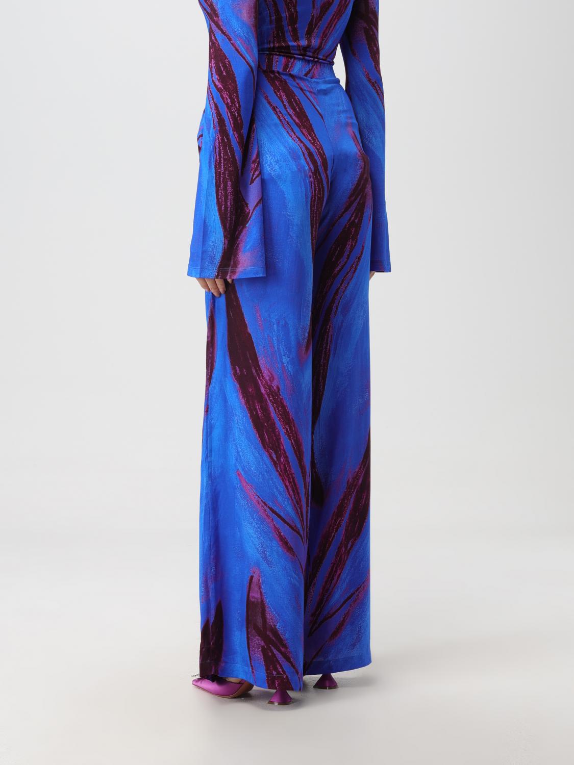 Womens Louisa Ballou Wide Leg Trousers In Blue Print