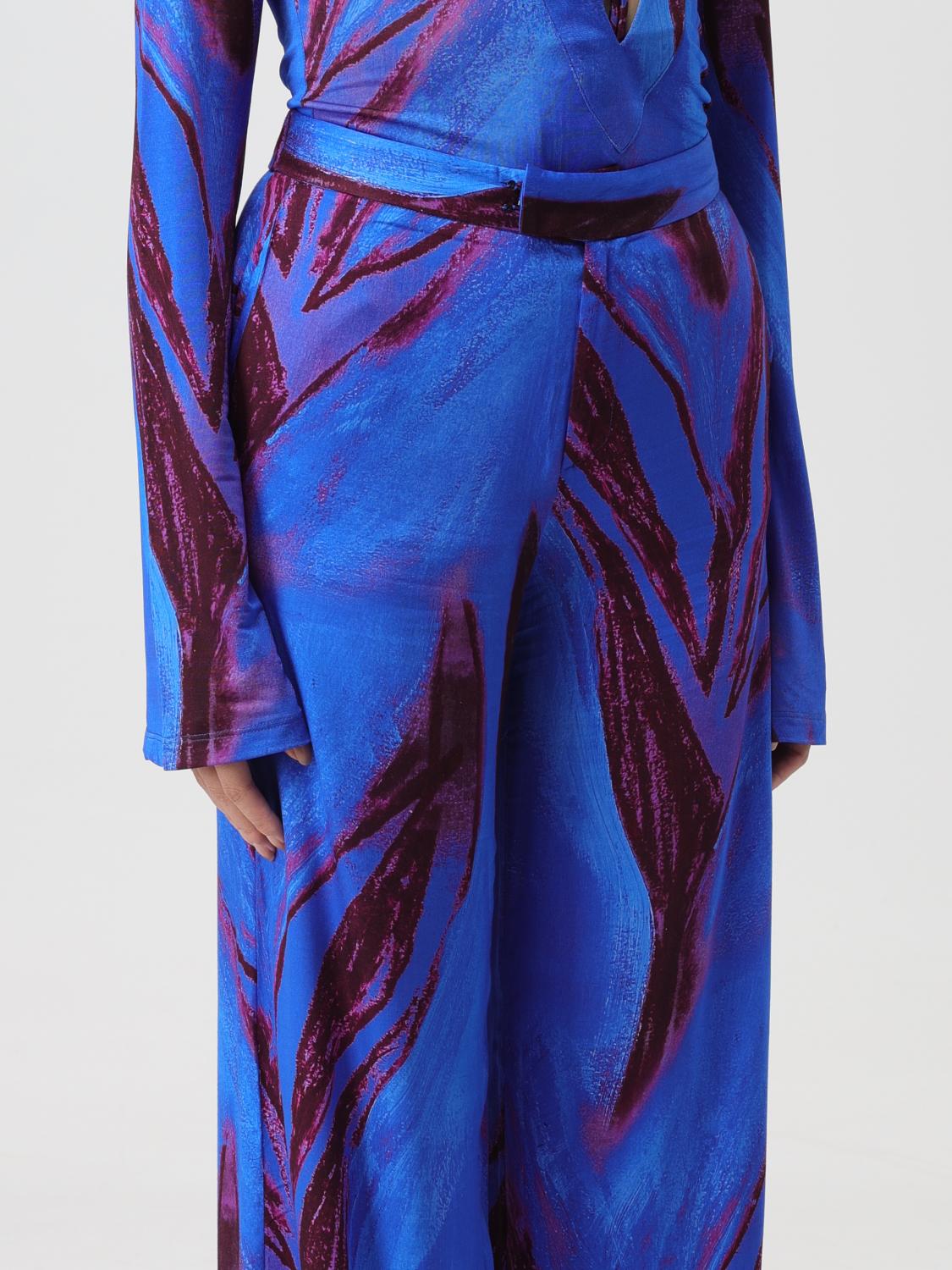 Womens Louisa Ballou Wide Leg Trousers In Blue Print