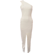 Tom Ford Womens Double Cady Stretch One Shoulder Evening Dress in White