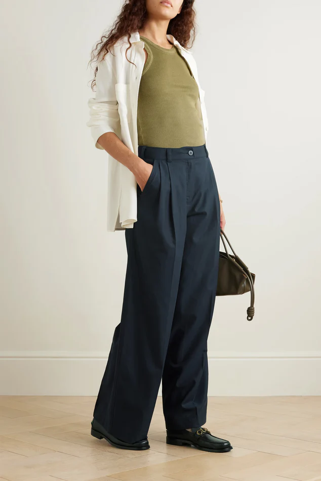 Womens Cefinn Wide Leg Trousers In Navy